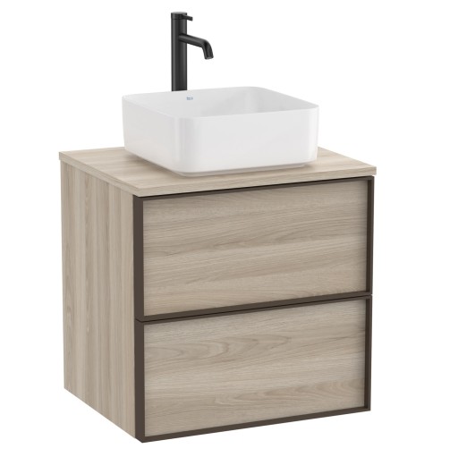 Dulap baza Roca Inspira pentru lavoare pe blat  doua sertare  60cm  pin alb