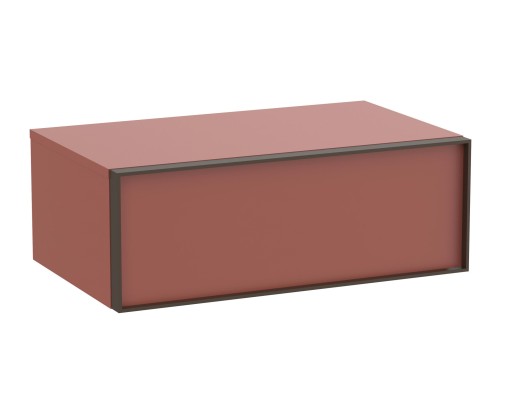 Dulap auxiliar suspendat Roca Inspira cu un sertar  80cm  rosu terracota
