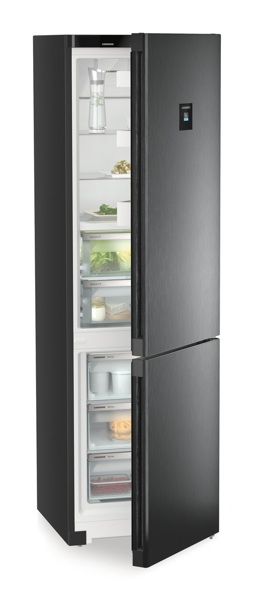 Combina frigorifica Liebherr Plus CBNbdc 573i BioFresh  NoFrost  360 litri  clasa C  SDB Integrat  Black Steel