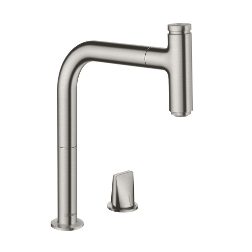 Baterie bucatarie Hansgrohe Metris M7119-H200 din doua elemente  ComfortZone 200  dus extractibil  inox periat