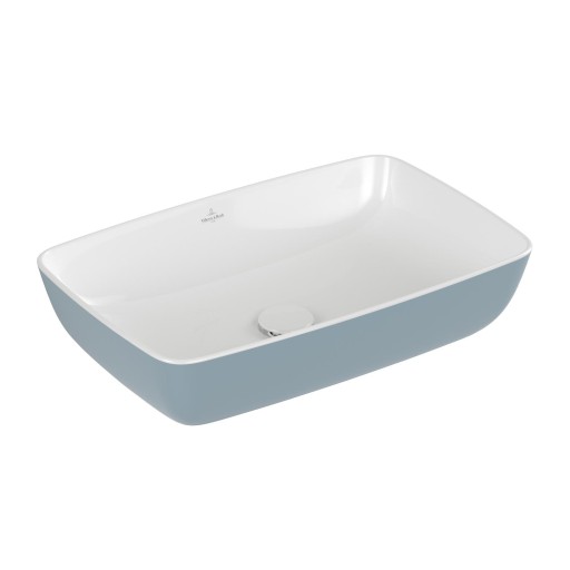Lavoar tip bol Villeroy & Boch Artis 58x38cm  fara orificiu baterie  fara preaplin  montare pe blat  Frozen