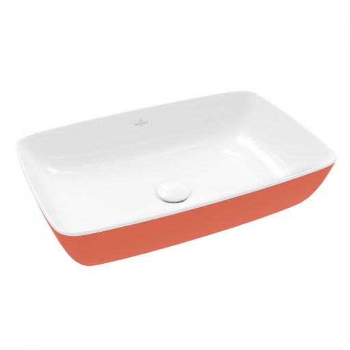 Lavoar tip bol Villeroy & Boch Artis 58x38cm  fara orificiu baterie  fara preaplin  montare pe blat  Rust
