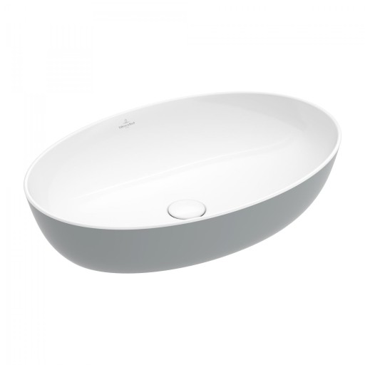 Lavoar tip bol Villeroy & Boch Artis 61x41cm  fara orificiu baterie  fara preaplin  montare pe blat  French Linen