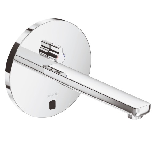 Baterie lavoar Kludi Zenta Eco electronica de perete  1.9l/min  alimentare la retea  reglaj manual al temperaturii  crom