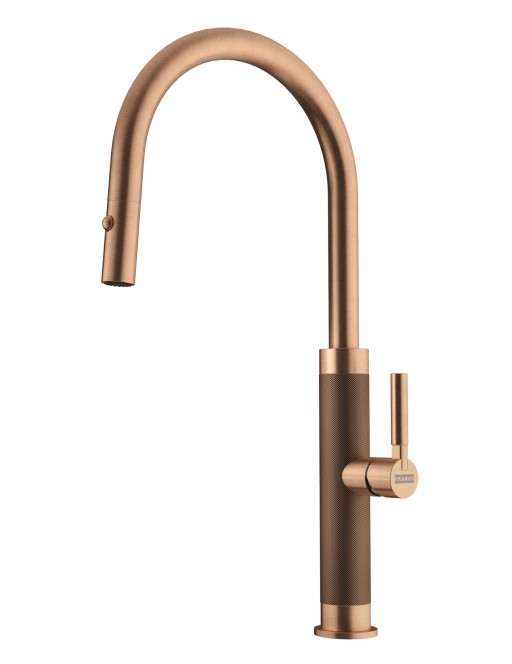 Baterie bucatarie Franke Mythos Masterpiece J cu dus extractibil  copper