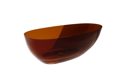 Cada freestanding Besco Xara 160x75cm  ResiCast  transparenta  sifon click-clack crom  Earth Rust
