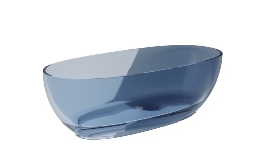Cada freestanding Besco Mexa 170x78cm  ResiCast  transparenta  sifon click-clack crom  Blue Wave