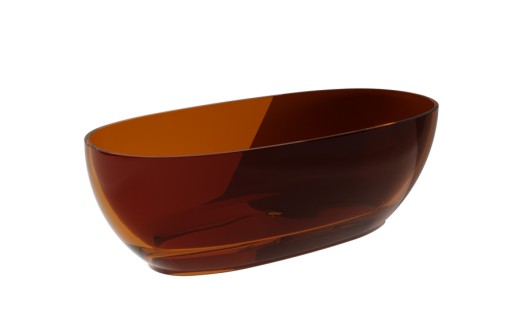 Cada freestanding Besco Mexa 170x78cm  ResiCast  transparenta  sifon click-clack crom  Earth Rust
