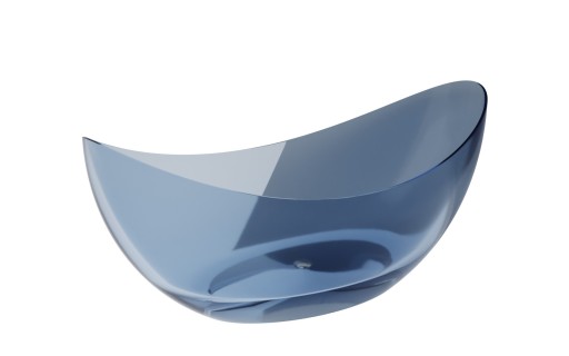 Cada freestanding Besco Axya 180x80cm  ResiCast  transparenta  sifon click-clack crom  Blue Wave