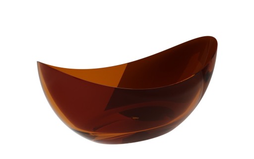 Cada freestanding Besco Axya 180x80cm  ResiCast  transparenta  sifon click-clack crom  Earth Rust