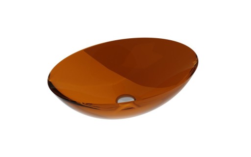 Lavoar oval tip bol Besco Anya 50x35cm  ResiCast  transparent  ventil click-clack crom  Earth Rust
