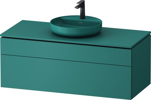 Dulap baza suspendat Duravit Vitrium pentru lavoare pe blat  122cm  cu un sertar  turcoaz mat