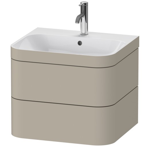 Set mobilier Duravit Happy D.2 Plus 60cm cu lavoar si dulap baza cu doua sertare  furnir nuc periat