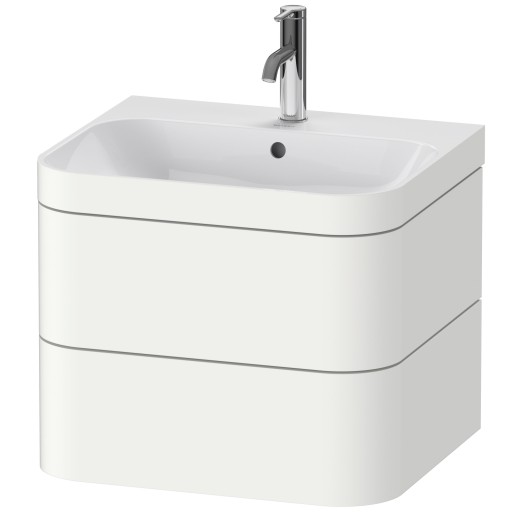 Set mobilier Duravit Happy D.2 Plus 60cm cu lavoar si dulap baza cu doua sertare  alb super mat