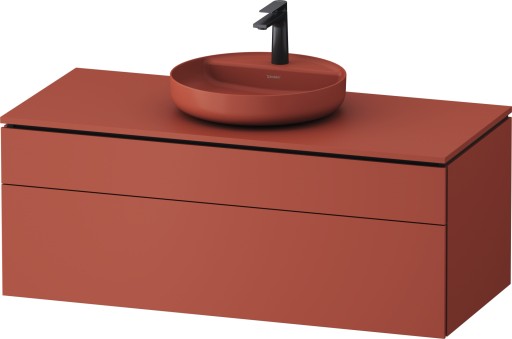 Dulap baza suspendat Duravit Vitrium pentru lavoare pe blat  122cm  cu un sertar  rosu mat