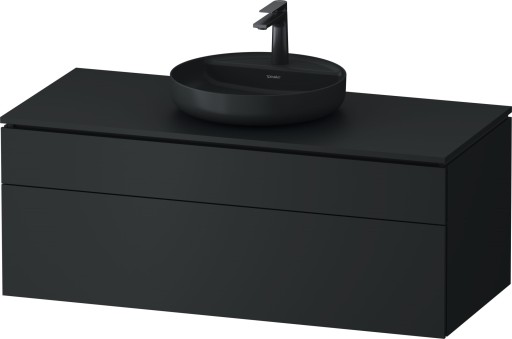 Dulap baza suspendat Duravit Vitrium pentru lavoare pe blat  122cm  cu un sertar  gri inchis mat