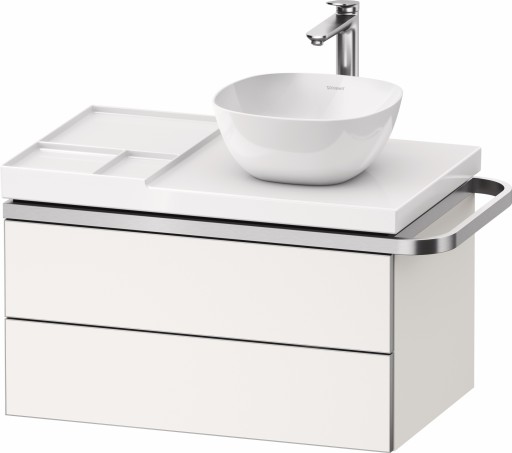 Dulap baza suspendat Duravit Aurena 784 x 492mm pentru blat ceramic  cu doua sertare  orientaredreapta  inclus portprosop  alb mat