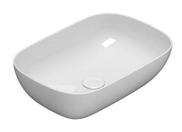 Lavoar tip bol Globo Le Ciotole Rectangular cu margine subtire 55x38cm  alb