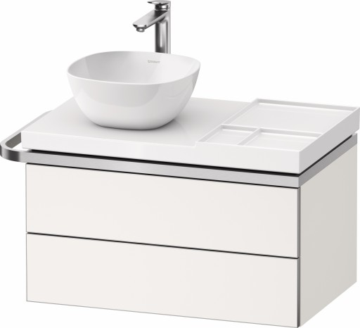 Dulap baza suspendat Duravit Aurena 784 x 492mm pentru blat ceramic  cu doua sertare  orientare stanga  inclus portprosop  alb mat