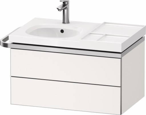 Dulap baza suspendat Duravit Aurena 784 x 492mm pentru lavoar  cu doua sertare  orientare stanga  inclus portprosop  alb mat