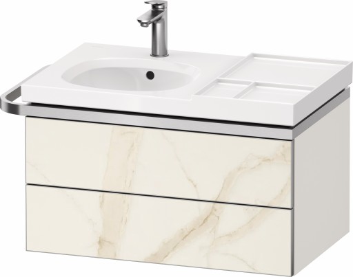 Dulap baza suspendat Duravit Aurena 784 x 492mm pentru lavoar  cu doua sertare  orientare stanga  inclus portprosop  marmura mat