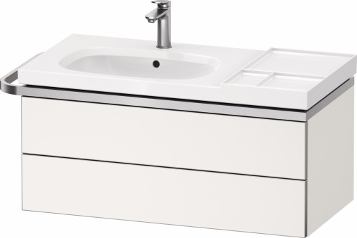 Dulap baza suspendat Duravit Aurena 984 x 492mm pentru lavoar  cu doua sertare  orientare stanga  inclus portprosop  alb mat