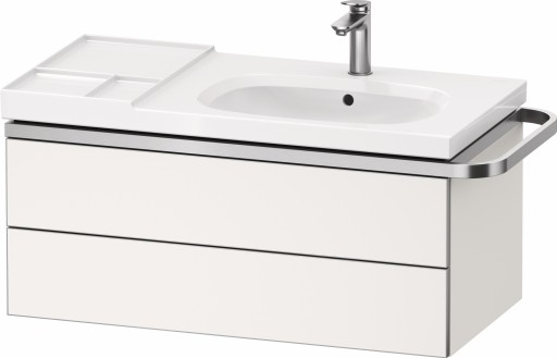 Dulap baza suspendat Duravit Aurena 984 x 492mm pentru lavoar  cu doua sertare  orientare drepta  inclus portprosop  alb mat