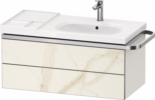 Dulap baza suspendat Duravit Aurena 984 x 492mm pentru lavoar  cu doua sertare  orientare dreapta  inclus portprosop  marmura mat