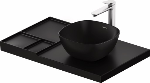Blat ceramic Duravit Aurena 800x500mm  HygieneGlaze Plus  orientare dreapta  negru mat