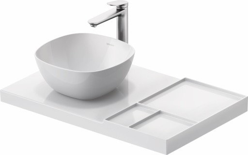 Blat ceramic Duravit Aurena 800x500mm  HygieneGlaze Plus  orientare stanga  alb