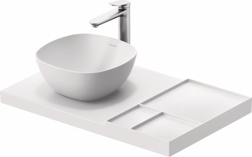 Blat ceramic Duravit Aurena 800x500mm  HygieneGlaze Plus  orientare stanga  alb mat
