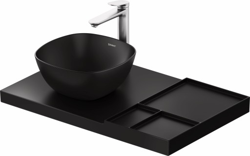 Blat ceramic Duravit Aurena 800x500mm  HygieneGlaze Plus  orientare stanga  negru mat