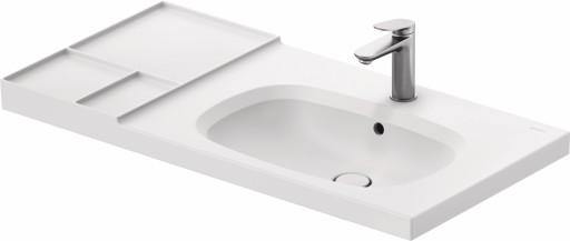 Lavoar Duravit Aurena 100x50cm  HygieneGlaze Plus  montare pe mobilier  orientare dreapta  ventil ceramic inclus  alb mat