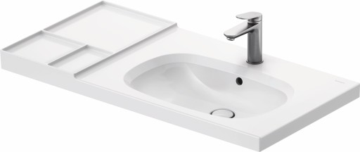 Lavoar Duravit Aurena 100x50cm  HygieneGlaze Plus  montare pe mobilier  orientare dreapta  ventil ceramic inclus  alb
