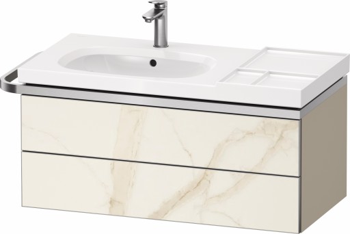 Dulap baza suspendat Duravit Aurena 984 x 492mm pentru lavoar  cu doua sertare  orientare stanga  inclus portprosop  marmura mat