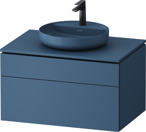Dulap baza suspendat Duravit Vitrium pentru lavoare pe blat  82cm  cu un sertar  albastru satin mat