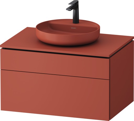 Dulap baza suspendat Duravit Vitrium pentru lavoare pe blat  82cm  cu un sertar  rosu satin mat