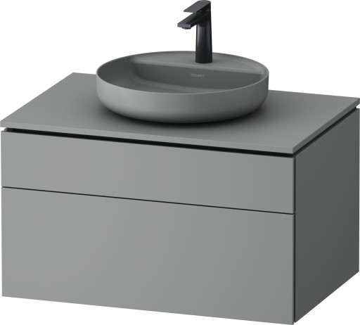 Dulap baza suspendat Duravit Vitrium pentru lavoare pe blat  82cm  cu un sertar  gri satin mat