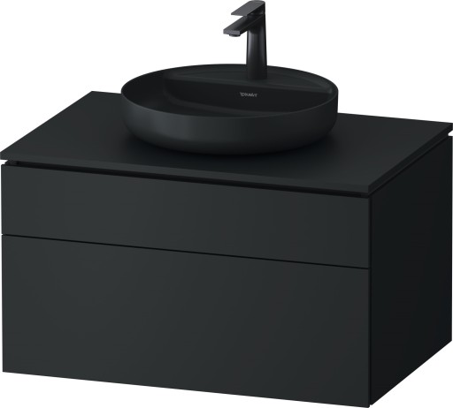 Dulap baza suspendat Duravit Vitrium pentru lavoare pe blat  82cm  cu un sertar  antracit satin mat