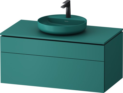 Dulap baza suspendat Duravit Vitrium pentru lavoare pe blat  102cm  cu un sertar  turcoaz mat