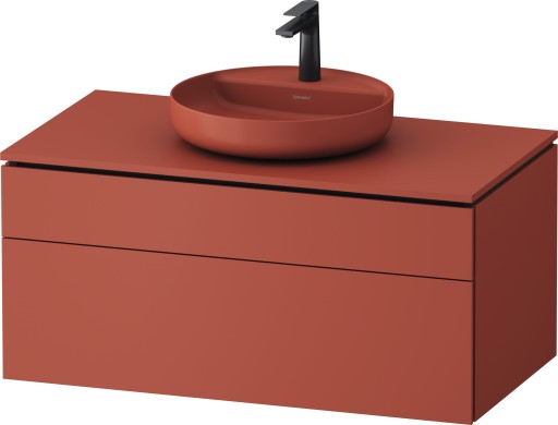 Dulap baza suspendat Duravit Vitrium pentru lavoare pe blat  102cm  cu un sertar  rosu satin mat