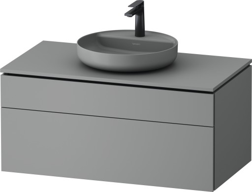 Dulap baza suspendat Duravit Vitrium pentru lavoare pe blat  102cm  cu un sertar  gri satin mat