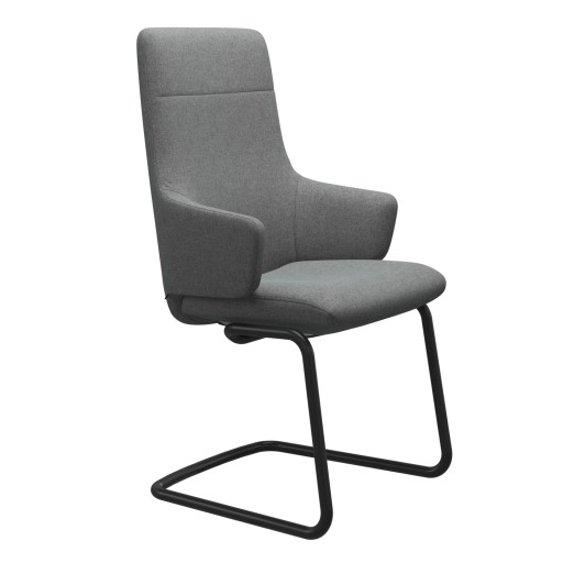 Scaun cu brate Stressless Chilli v2 L D400  Balance&Glide  cu spatar inalt  baza negru mat  tapiterie textil Calido Light Grey