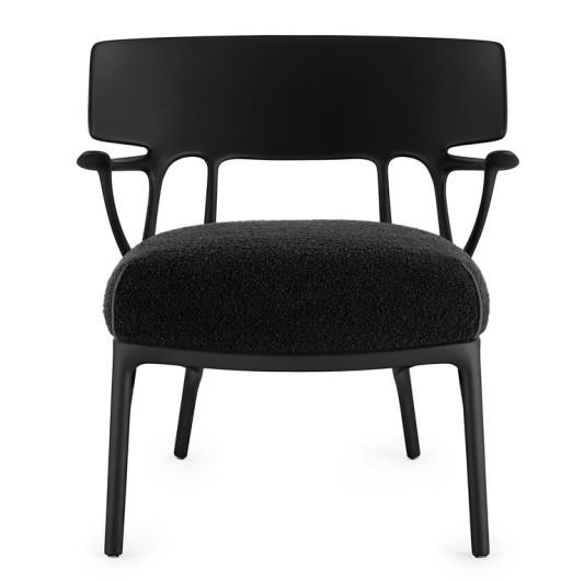 Fotoliu Kartell A.I. Lounge design Philippe Starck  cadru negru  perna Boucle Black