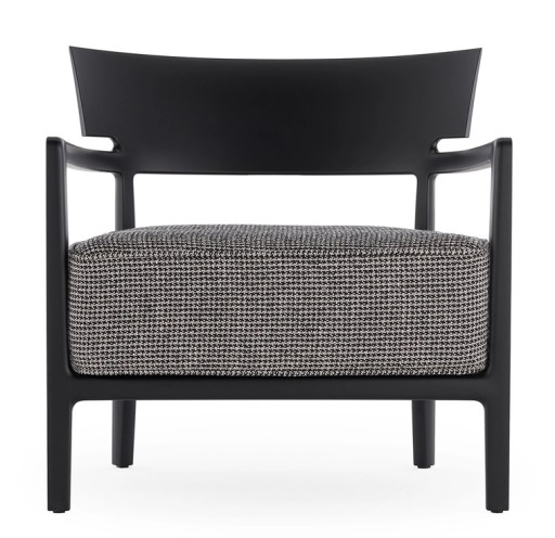 Fotoliu Kartell Cara Mat design Philippe Starck & Sergio Schito  cadru negru  perna Fancy Black-Beige