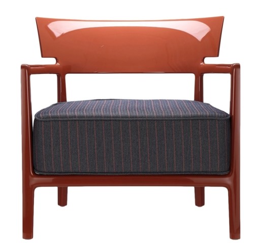 Fotoliu Kartell Cara Outdoor design Philippe Starck & Sergio Schito  cadru Rust  perna Blue-Orange