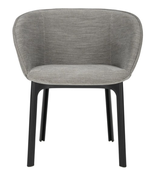 Scaun Kartell Charla Antibes design Patricia Urquiola  cadru negru  tapiterie Light Grey