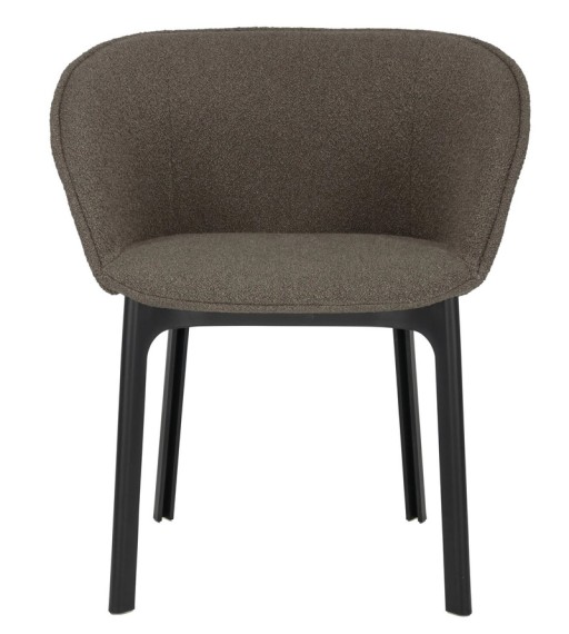 Scaun Kartell Charla Orsetto design Patricia Urquiola  cadru negru  tapiterie Brown