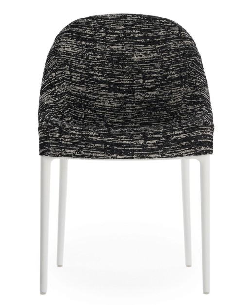 Scaun Kartell Eleganza Ela design Philippe Starck  cadru alb  tapiterie Melange Black