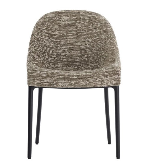 Scaun Kartell Eleganza Ela design Philippe Starck  cadru negru  tapiterie Melange Taupe